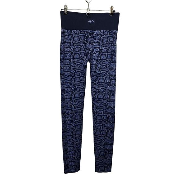 Ryka Blue Snake Print Stretch Seamless Inseam 30" Running Gym Legging size Large - Picture 6 of 9